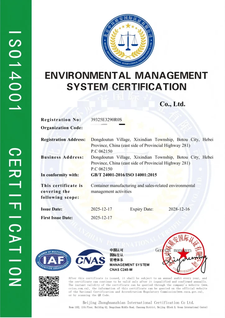 sinopala ISO 14001