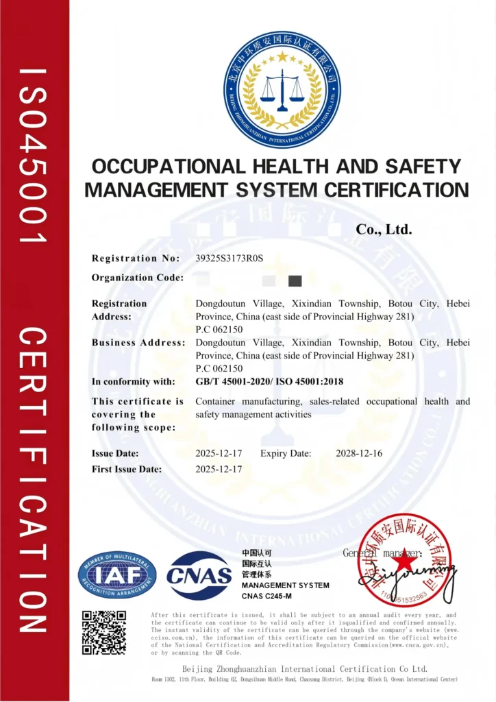sinopala ISO 45001