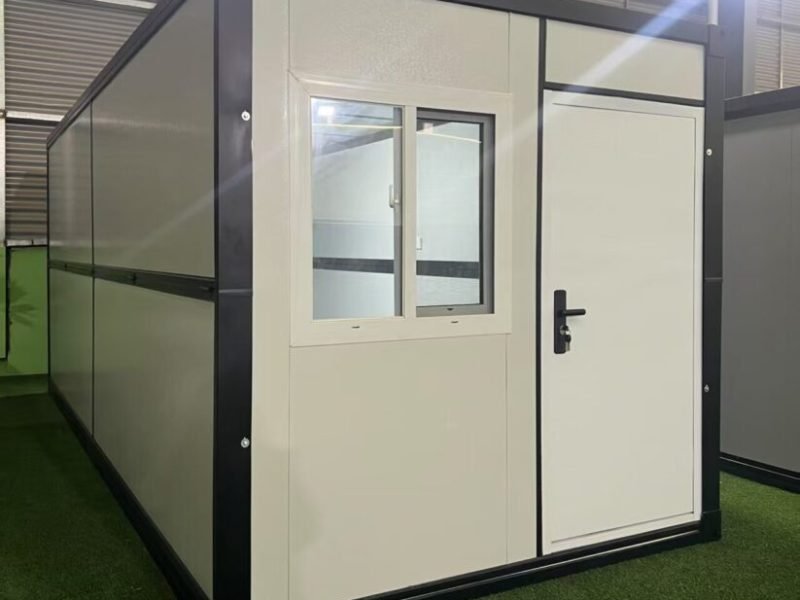 folding container house exterior with door and window